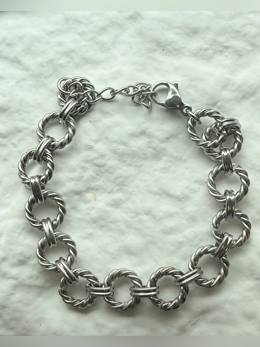Twisted Link Stainless Steel Chain Bracelet - Women Jewelry